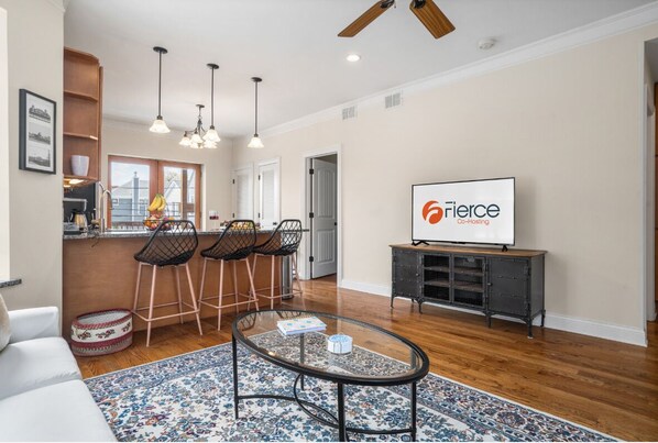 ️ Relax, recharge, after exploring the  North Center in the living room!