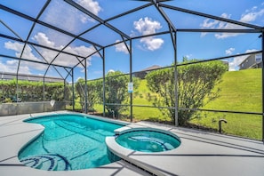 Private Screened Pool and Soothing Spa Escape