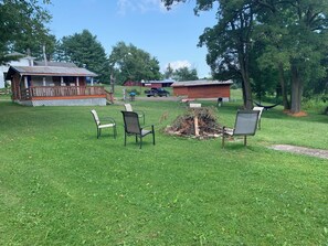 outdoor view.  Firepit. Enjoy a nice fire while roasting marshmallows.