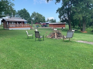 outdoor view. Firepit. Enjoy a nice fire while roasting marshmallows.