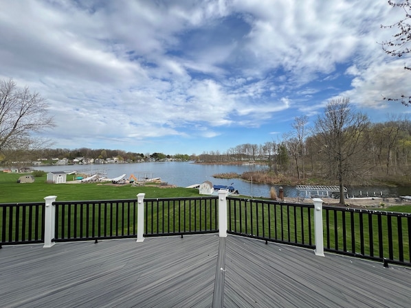 The view from the deck, overlooking the cove