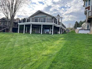 the house, viewed from the water