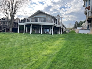 the house, viewed from the water