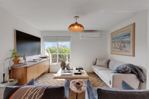 Cozy living room with smart TV