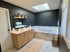 Primary bath with tub and separate shower