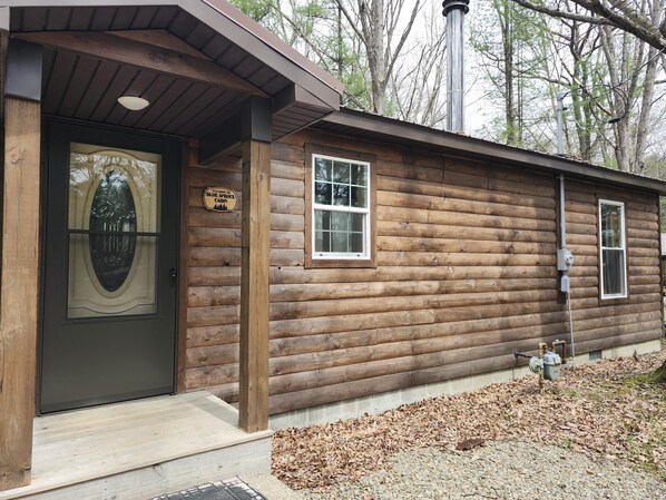 Front entry at Blue Spruce Cabin