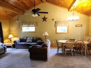 Sunset Maple Cabin Living and Dining Room