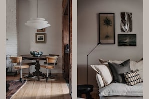 Collected art and objects fill the 190 year old space.