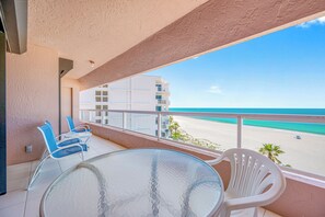 Private balcony overlooking the beach
