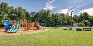 Let the little ones run wild! Our community playground is the perfect spot for kids to climb, slide, and burn off energy while you relax nearby