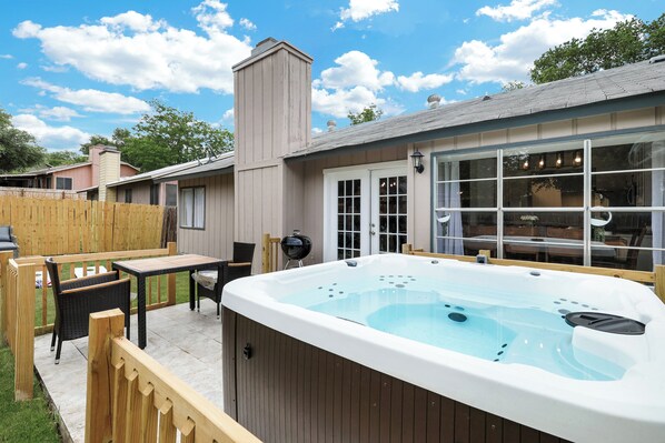 Enjoy our amazing private hut tub with your family and friends!  
