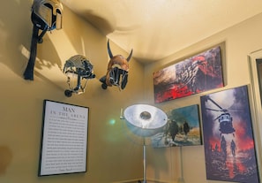 Step into a warrior’s world with our unique military and history-themed decor — an inspiring tribute just minutes from Fort Moore, GA!