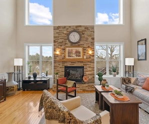 Spacious and serene, a living room that blends style with comfort