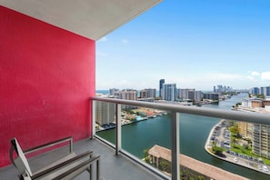 Private balcony over looking the water