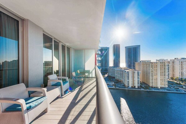 Private balcony views.