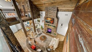 High ceiling living area