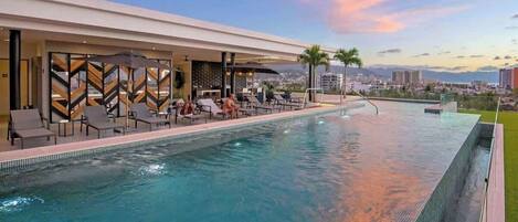 Enjoy amazing sunsets from the pool