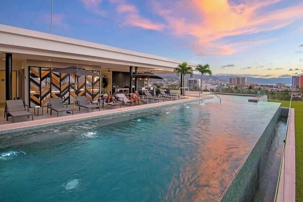 Enjoy amazing sunsets from the pool