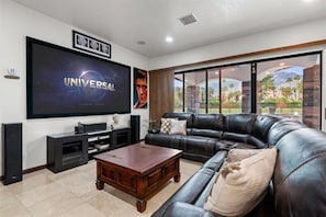 Comfortable home theater room and living area