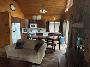 Open concept living and dining room