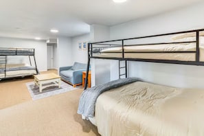 Common area in basement! Perfect bunks for kids-right off game room.