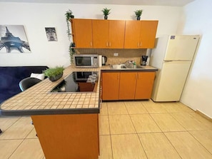 Kitchen stocked with the basics