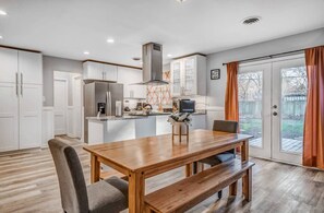 Dining room with farm table