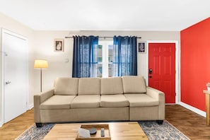Cozy living room with a nice sofa