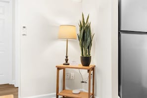 Cute corner with lamp and plant