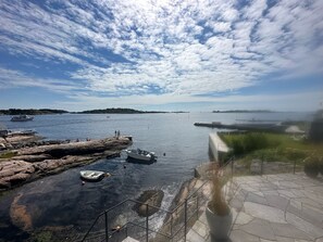 View of sea from upper terrace