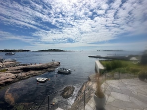 View of sea from upper terrace