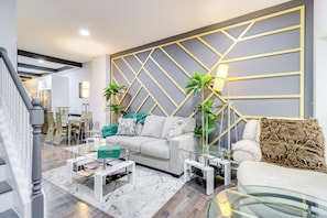 Living Room | Main Level | Central A/C & Heat | Electric Fireplace | Smart TV