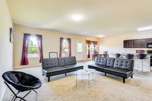 Living Room | Full Futon | Free WiFi | Central A/C & Heat | Smart TV | 1st Floor