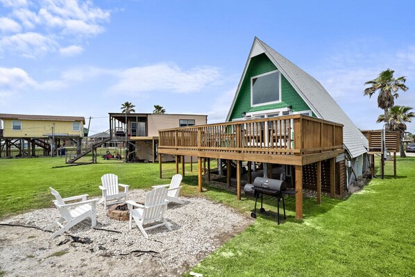 The yard is fully fenced-in— perfect for pets and small kids