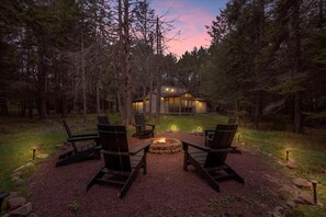 star gazing with a fire