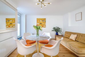 Step into this beautifully designed mid-century modern space, where comfort meets style.