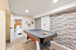 Ping pong table in the game room