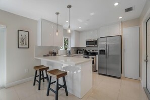 Unlike most short-term rentals, our kitchen is fully equipped by a pro Chef.
