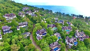 Villa Ideal is close to Surin beach as seen is this photo, above Surin village.