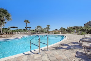Complex Pool (unheated) with Plenty of Seating
