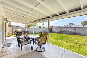 Covered Patio | Gas Grill | Single-Story Home