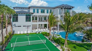 Rear Elevation - House 1 - Resort Style Pool w/ Waterslide - Oversized Spa - Mini Golf - Sport Court - Sports Simulator