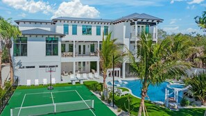 Rear Elevation - House 1 - Resort Style Pool w/ Waterslide - Oversized Spa - Mini Golf - Sport Court - Sports Simulator