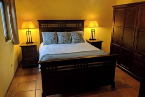 Bedroom 1 of 2 with queen bed.