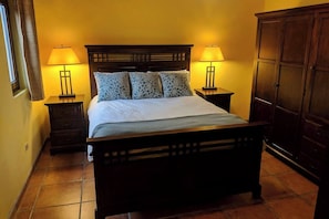 Bedroom 1 of 2 with queen bed.