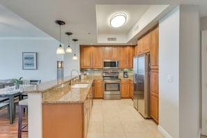 Kitchen | Dishwasher | 8th-Floor Condo