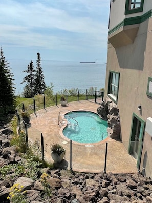 View the Lake while soaking in the Hot Tub