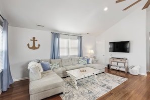 Living room with plush seating