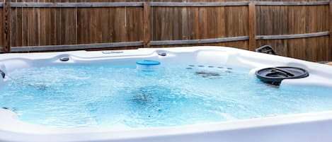 Enjoy our amazing private hut tub with your family and friends!