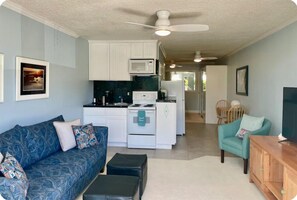Studio condo - the bed is in the corner in the back. 